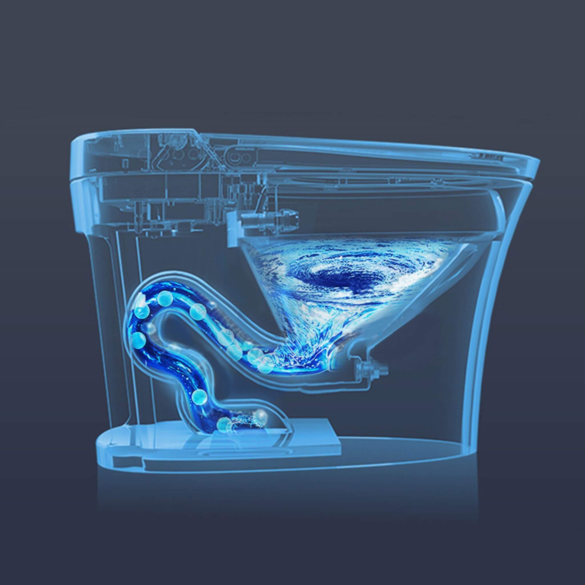 1/1.28 GPF Smart Compact Dual Flush Tankless Toilet Bidet Combo With Self-Cleaning Nozzle And Foot Sensor Flush (SAK58021)