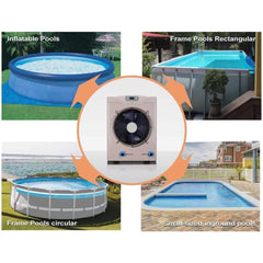 21" Heavy Duty Electric Home Above And Inground Swimming Pool Heater Pump, 5000 Gallons (SAK94751)