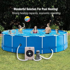 21" Heavy Duty Electric Home Above And Inground Swimming Pool Heater Pump, 5000 Gallons (SAK94751)