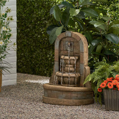 29" Tall Outdoor Weather-Resistant Faux Stone Floor Fountain (SAK63421)