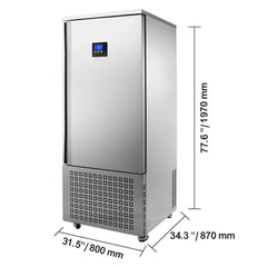 370L Commercial Freestanding Blast Freezer With 15 Trays For Chilling Seafood & Gelato (SAK98170)