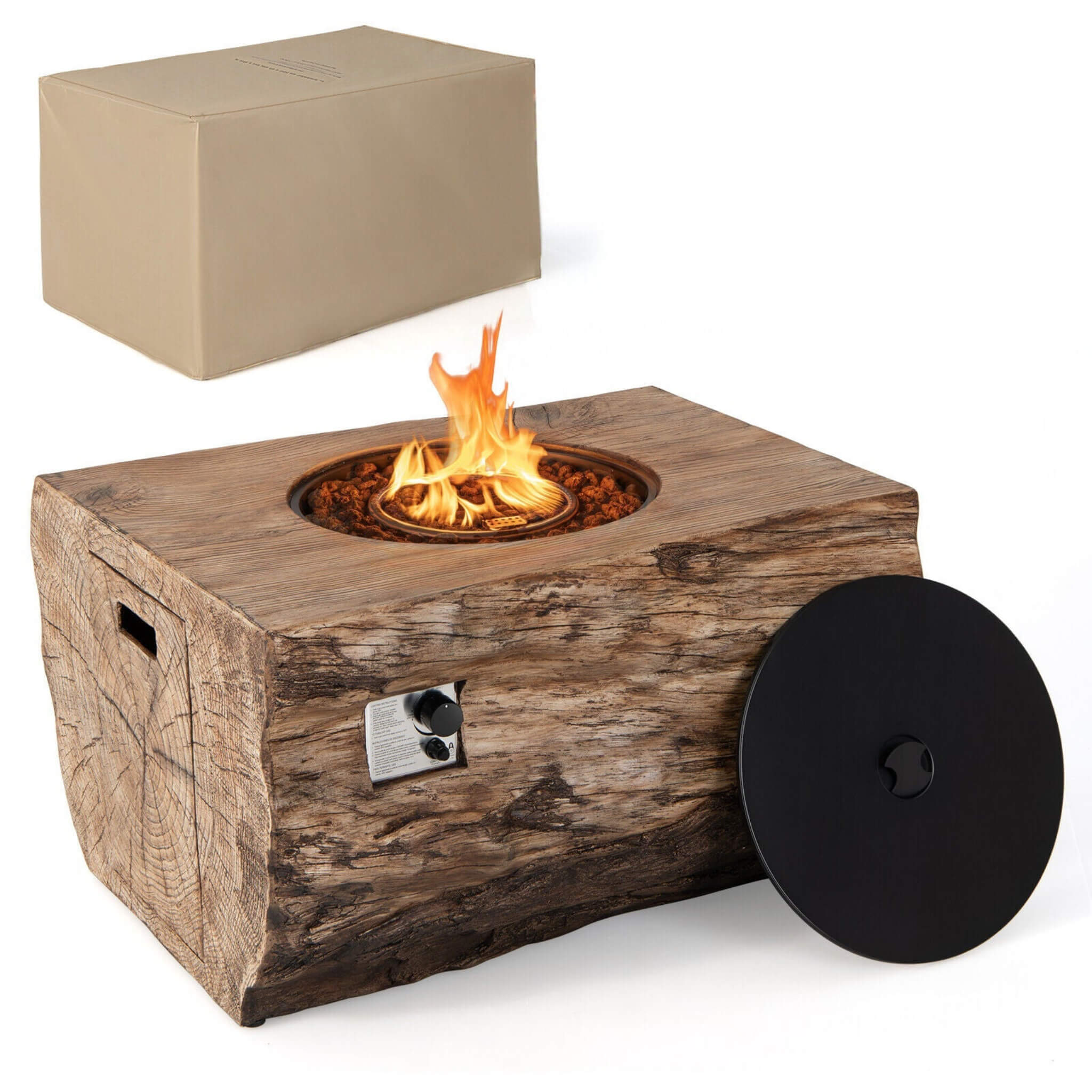 40" Rectangular Propane Fire Pit Table W/ Rocks & Gas Kit, 50K BTU (SAK21411)