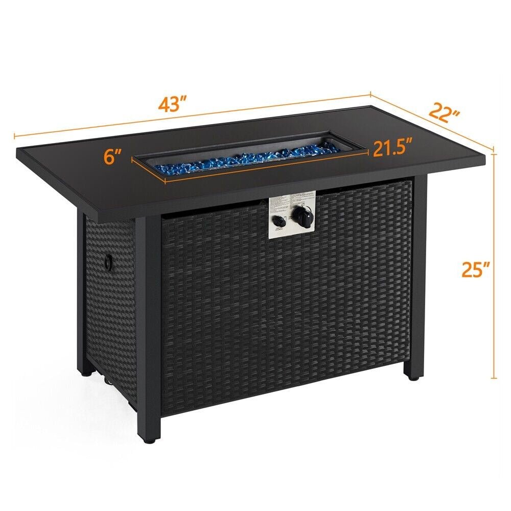 43" 50,000 BTU Outdoor Patio Propane Gas Fire Pit Table (91486067)