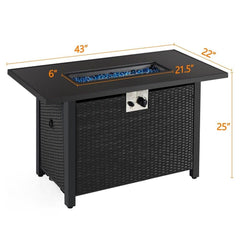 43" 50,000 BTU Outdoor Patio Propane Gas Fire Pit Table (91486067)