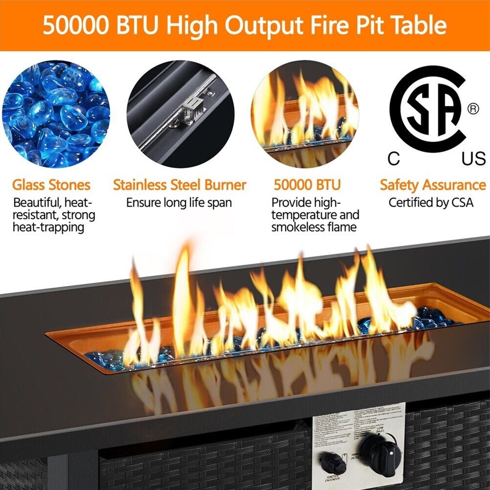 43" 50,000 BTU Outdoor Patio Propane Gas Fire Pit Table (91486067)