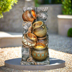 43" Tall Outdoor Polyresin Potter Pitcher Fountain With LED Lights (SAK72143)