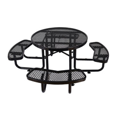 Large 46" Heavy Duty Round Outdoor Steel Picnic Table With Umbrella Hole (SAK96428)