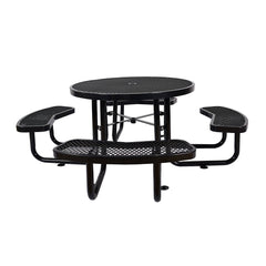 Large 46" Heavy Duty Round Outdoor Steel Picnic Table With Umbrella Hole (SAK96428)