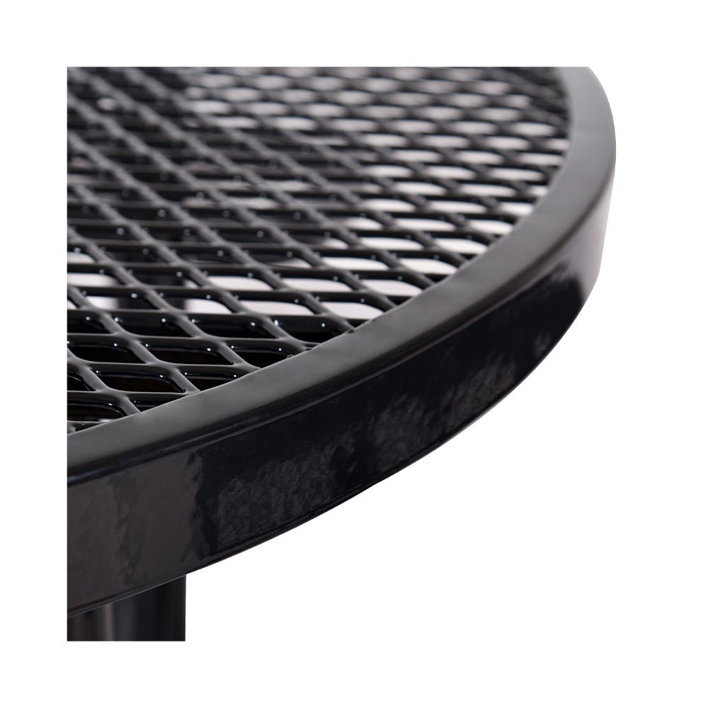 Large 46" Heavy Duty Round Outdoor Steel Picnic Table With Umbrella Hole (SAK96428)