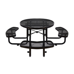 Large 46" Heavy Duty Round Outdoor Steel Picnic Table With Umbrella Hole (SAK96428)