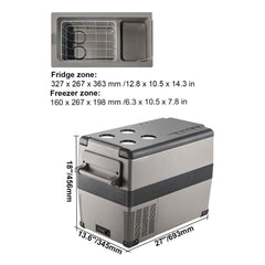 47.5QT Mini Portable Compact 12V Car Refrigerator Freezer Cooler, 45L (SAK68145)