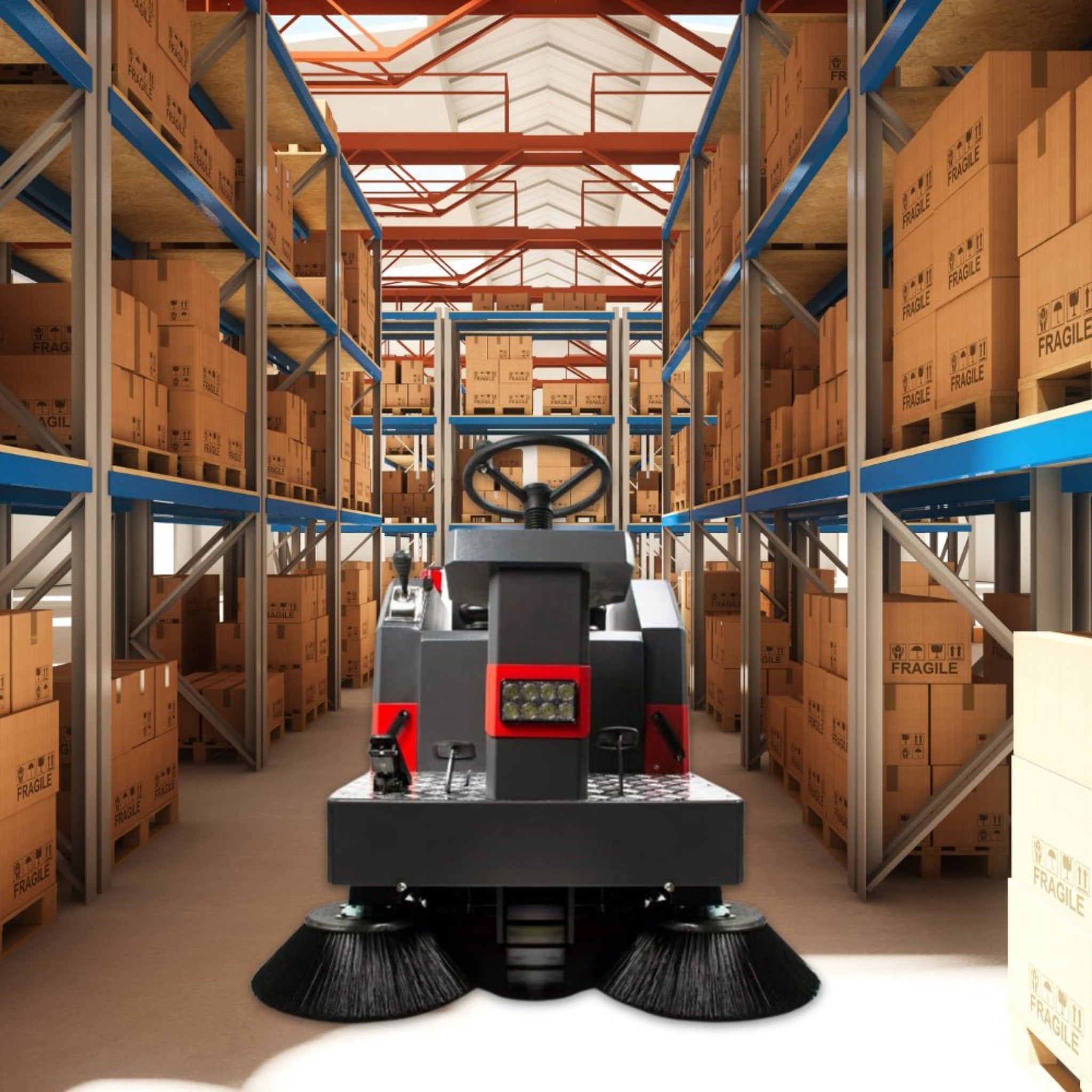 49" Heavy Duty Electric Industrial Ride-On Floor Sweeper With Dust Bin, 1400W (92718463)