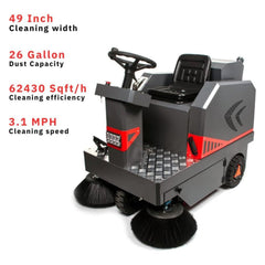 49" Heavy Duty Electric Industrial Ride-On Floor Sweeper With Dust Bin, 1400W (92718463)