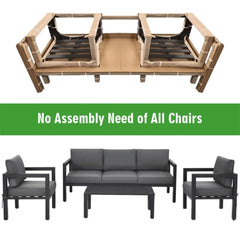 Premium Outdoor Aluminum Furniture Set For Backyard & Poolside, 4PCS (SAK73532)