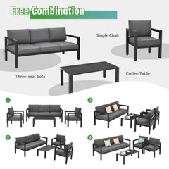 Premium Outdoor Aluminum Furniture Set For Backyard & Poolside, 4PCS (SAK73532)
