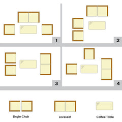 4PCS Outdoor Rattan Patio Furniture Set With Cushions & Coffee Table (SAK75463)