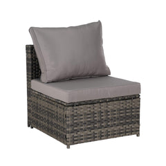 5 PCS Outdoor Patio Wicker Daybed Furniture Set With Retractable Canopy (SAK37816)