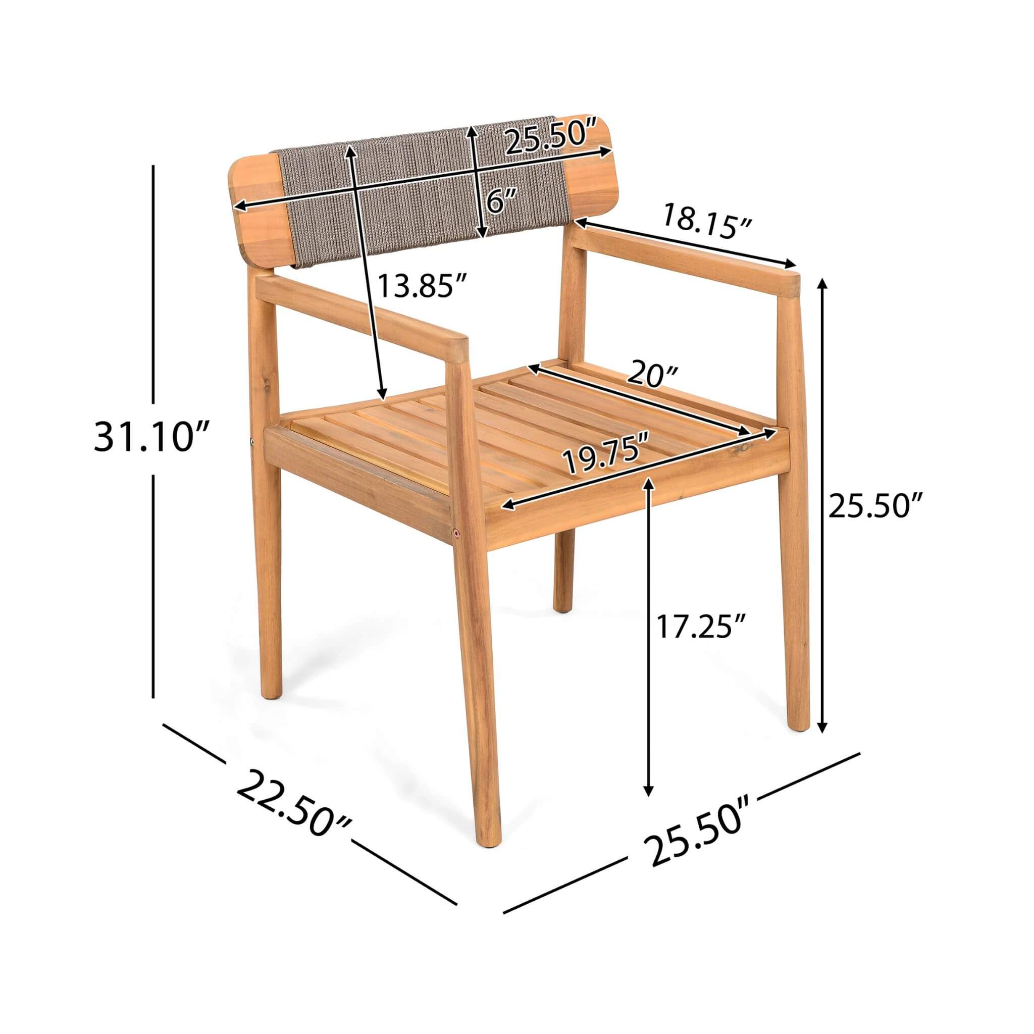 Premium 5-Piece Acacia Wooden Outdoor Furniture Patio Set With Dining Chairs And Table (SAK70445)