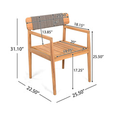 Premium 5-Piece Acacia Wooden Outdoor Furniture Patio Set With Dining Chairs And Table (SAK70445)
