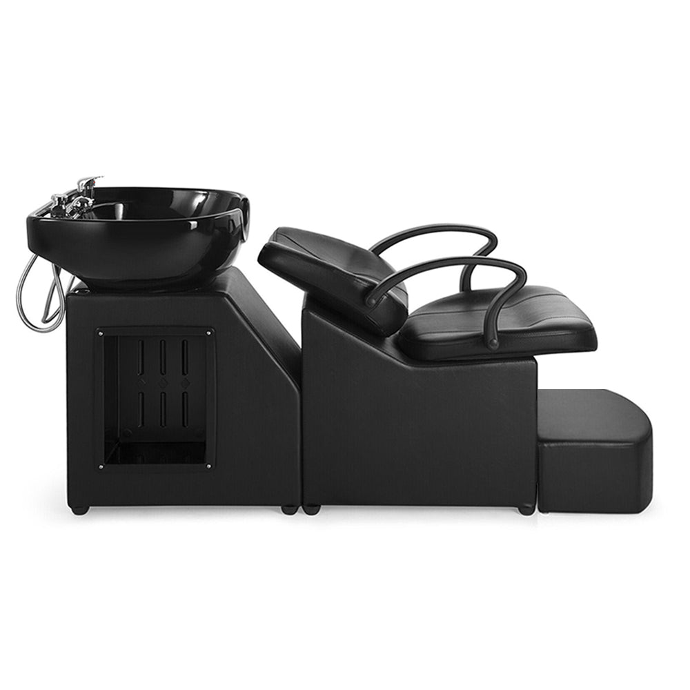 53" Large Premium Salon Barber Backwash Shampoo Chair W/ Bowl, Sink & Footrest (98127653)