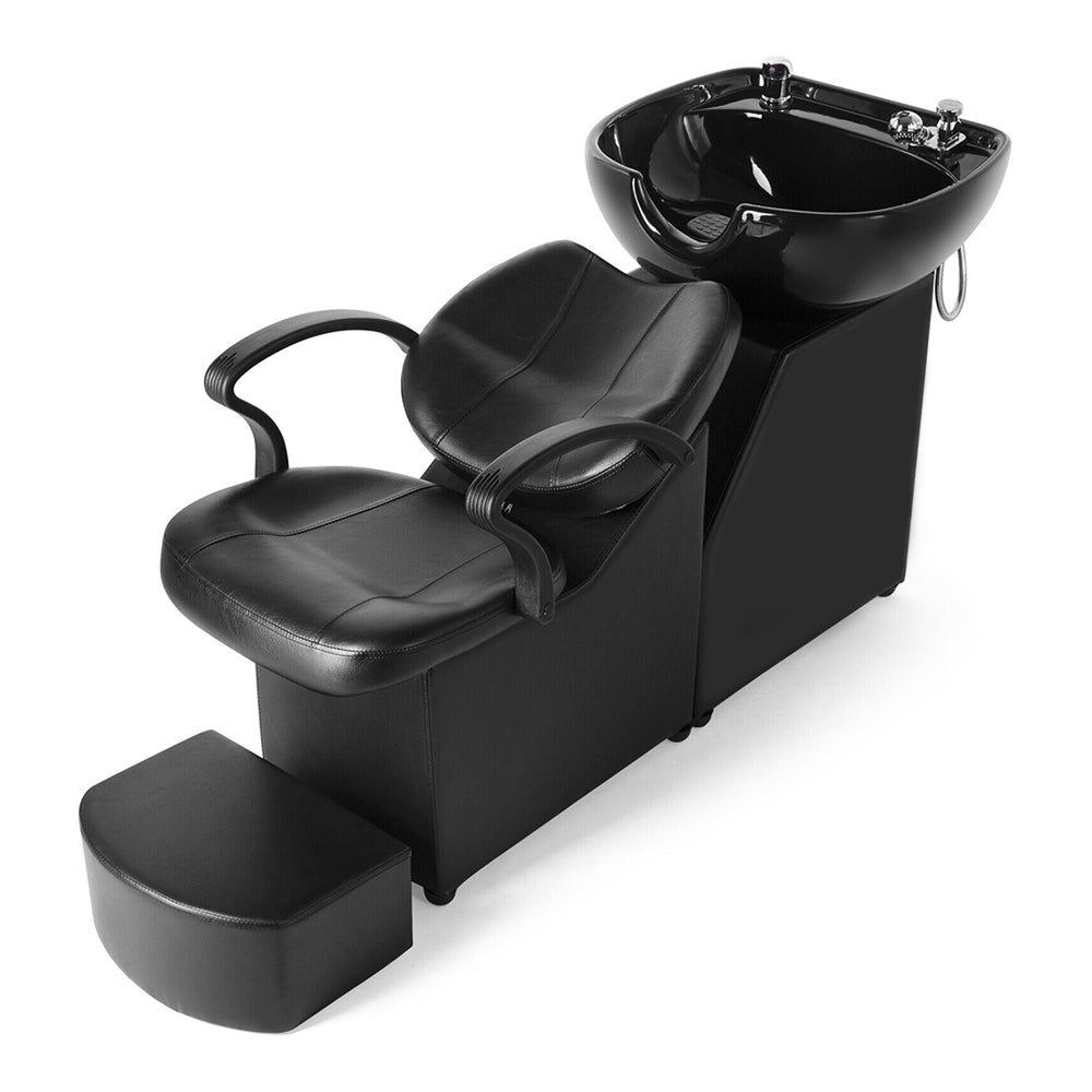 53" Large Premium Salon Barber Backwash Shampoo Chair W/ Bowl, Sink & Footrest (98127653)