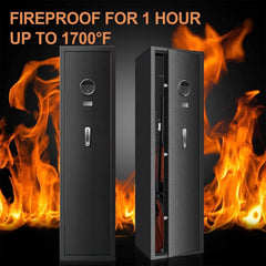 57" Heavy Duty Anti-Theft Fireproof Biometric Gun Rifle Pistol Safe For Home, 11-12 Guns (SAK53816)