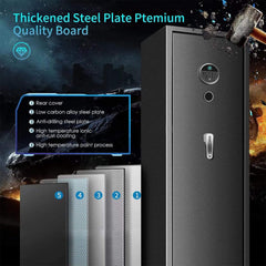 57" Heavy Duty Anti-Theft Fireproof Biometric Gun Rifle Pistol Safe For Home, 11-12 Guns (SAK53816)