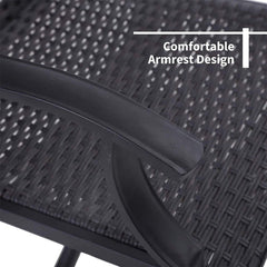 5PCS Outdoor Patio Rattan Dining Furniture Set With Swivel Armchairs (91823705)