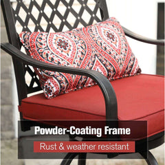 6PCS Outdoor Patio Bar Set Dining Table With Umbrella & Swivel Bar Stools (SAK53218)