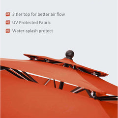 6PCS Outdoor Patio Bar Set Dining Table With Umbrella & Swivel Bar Stools (SAK53218)