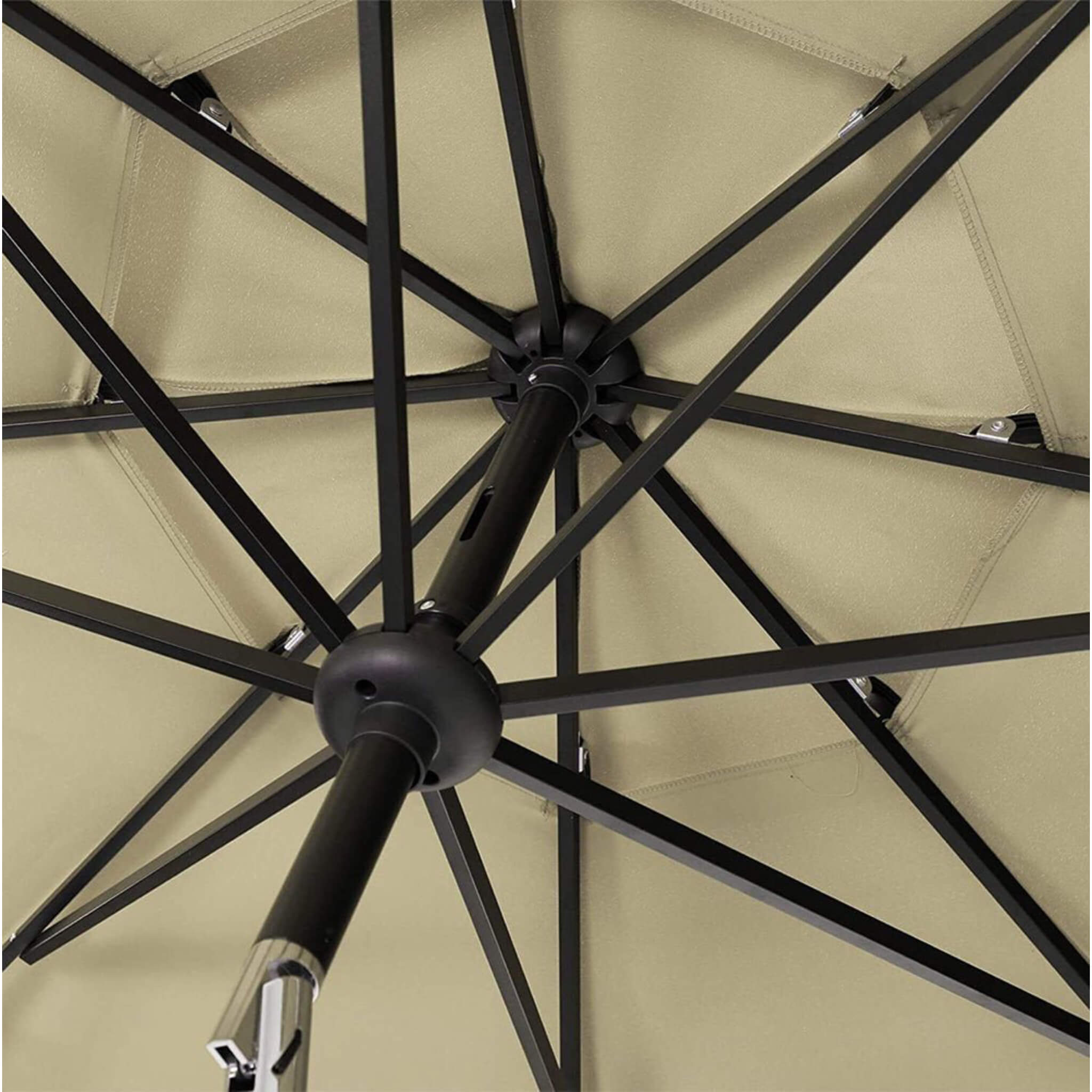 6PCS Outdoor Patio Bar Set Dining Table With Umbrella & Swivel Bar Stools (SAK53218)