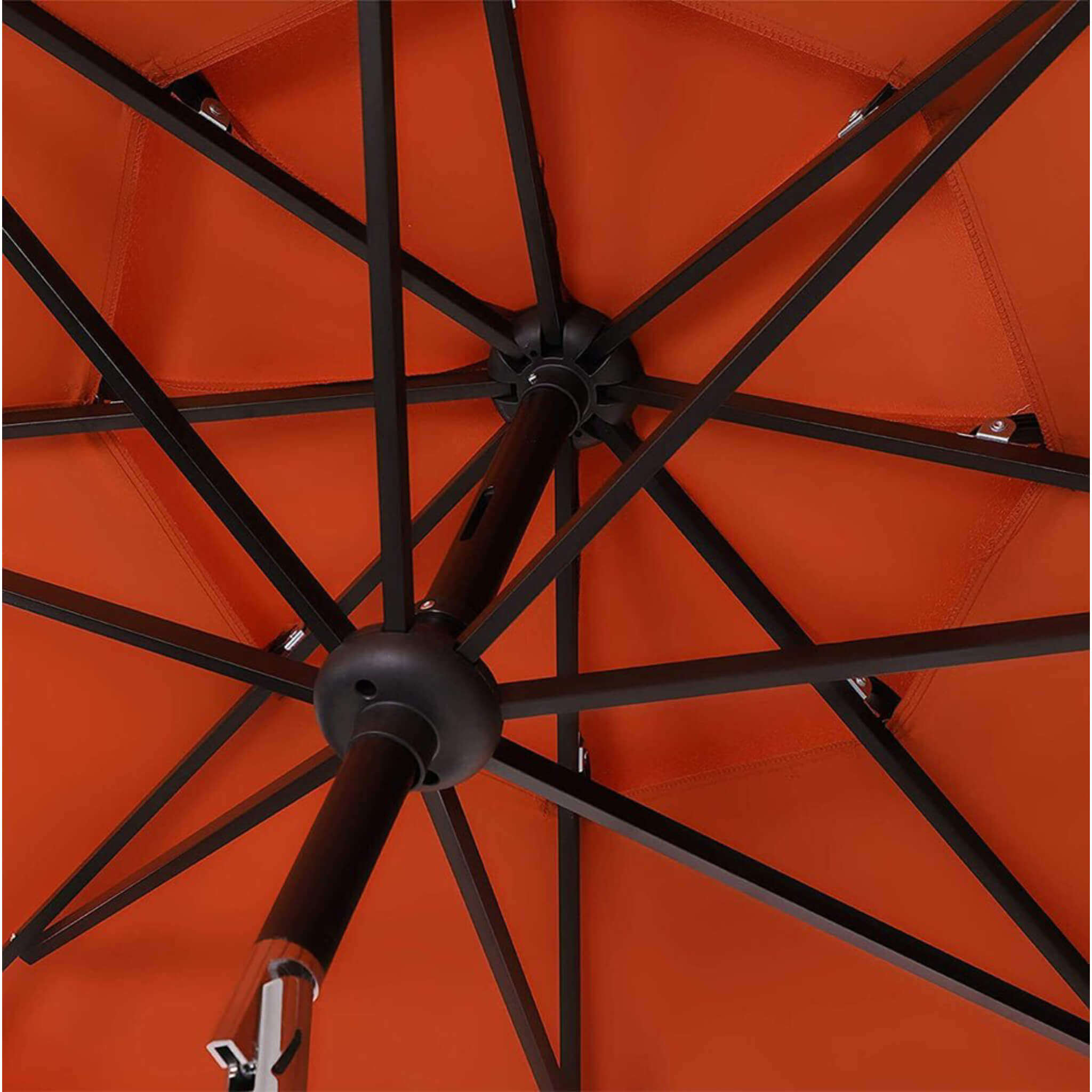 6PCS Outdoor Patio Bar Set Dining Table With Umbrella & Swivel Bar Stools (SAK53218)