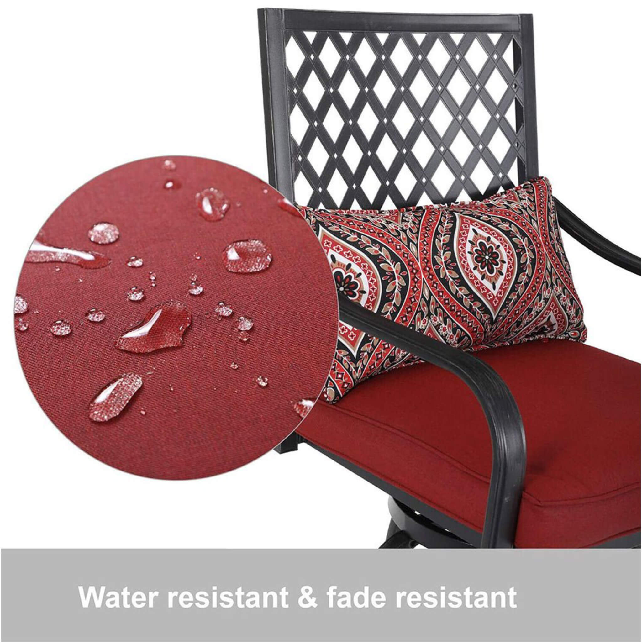 6PCS Outdoor Patio Bar Set Dining Table With Umbrella & Swivel Bar Stools (SAK53218)