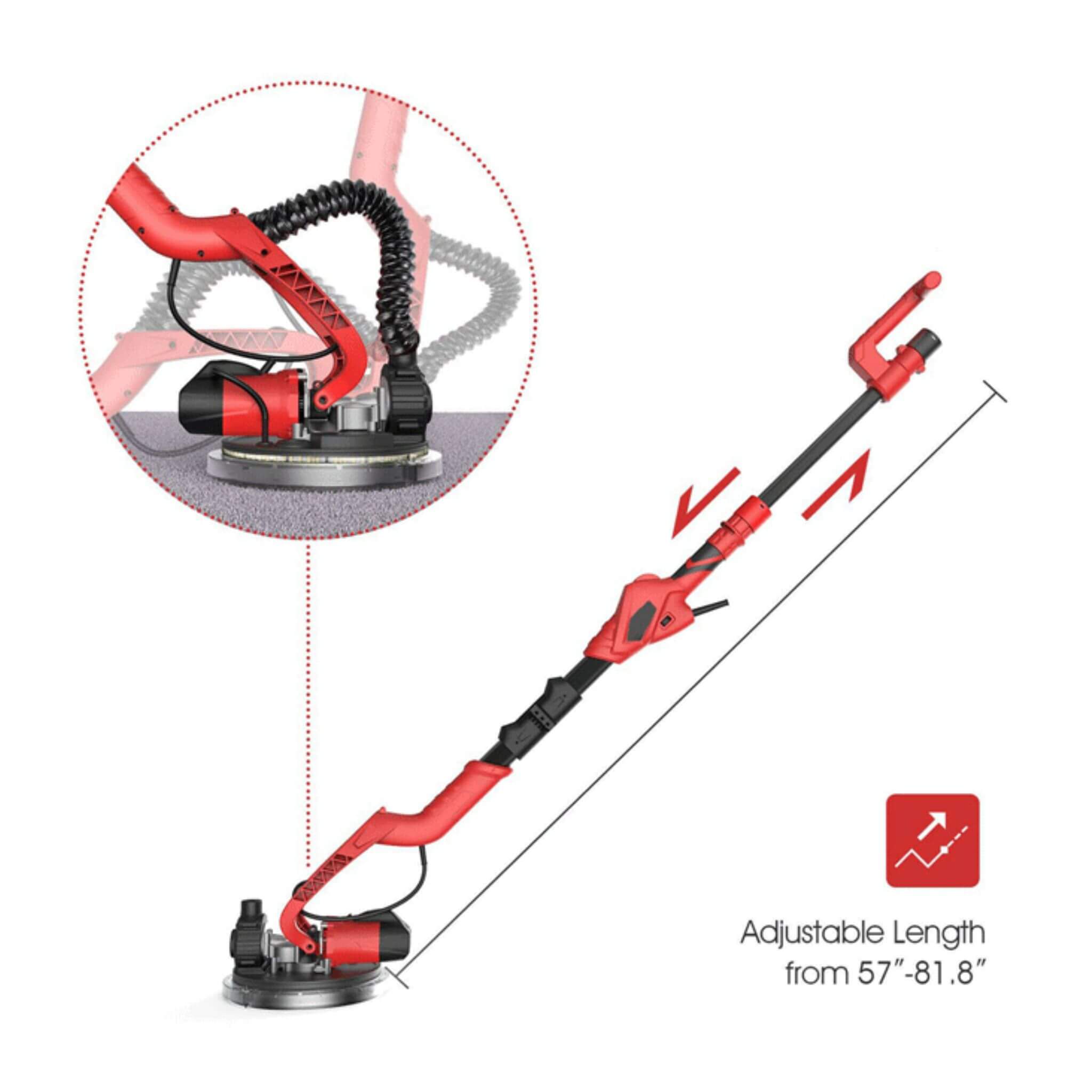 Heavy Duty Drywall Ceiling Pole Sander Vacuum Tool, 710W (SAK93935)