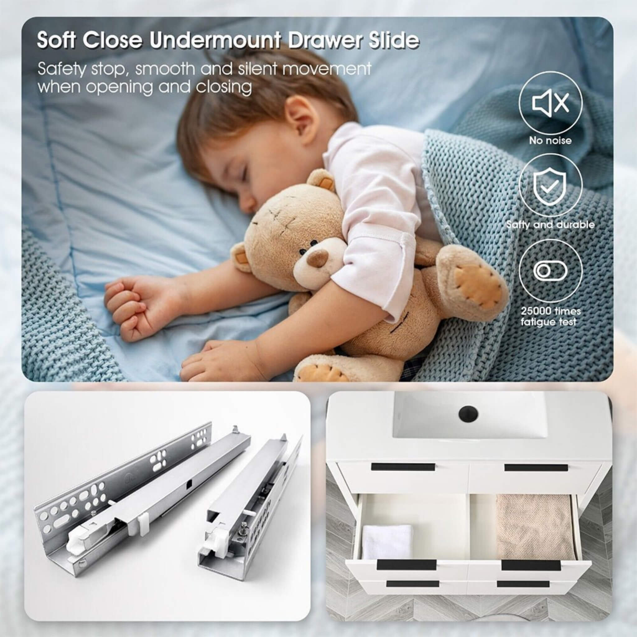 72" Bathroom Vanity Set With Ceramic Sinks And MDF Drawer Cabinets (SAK71852)