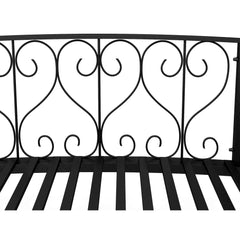 7FT Decorative Metal Arch Footbridge Garden Bridge With Safety Siderails (SAK53829)