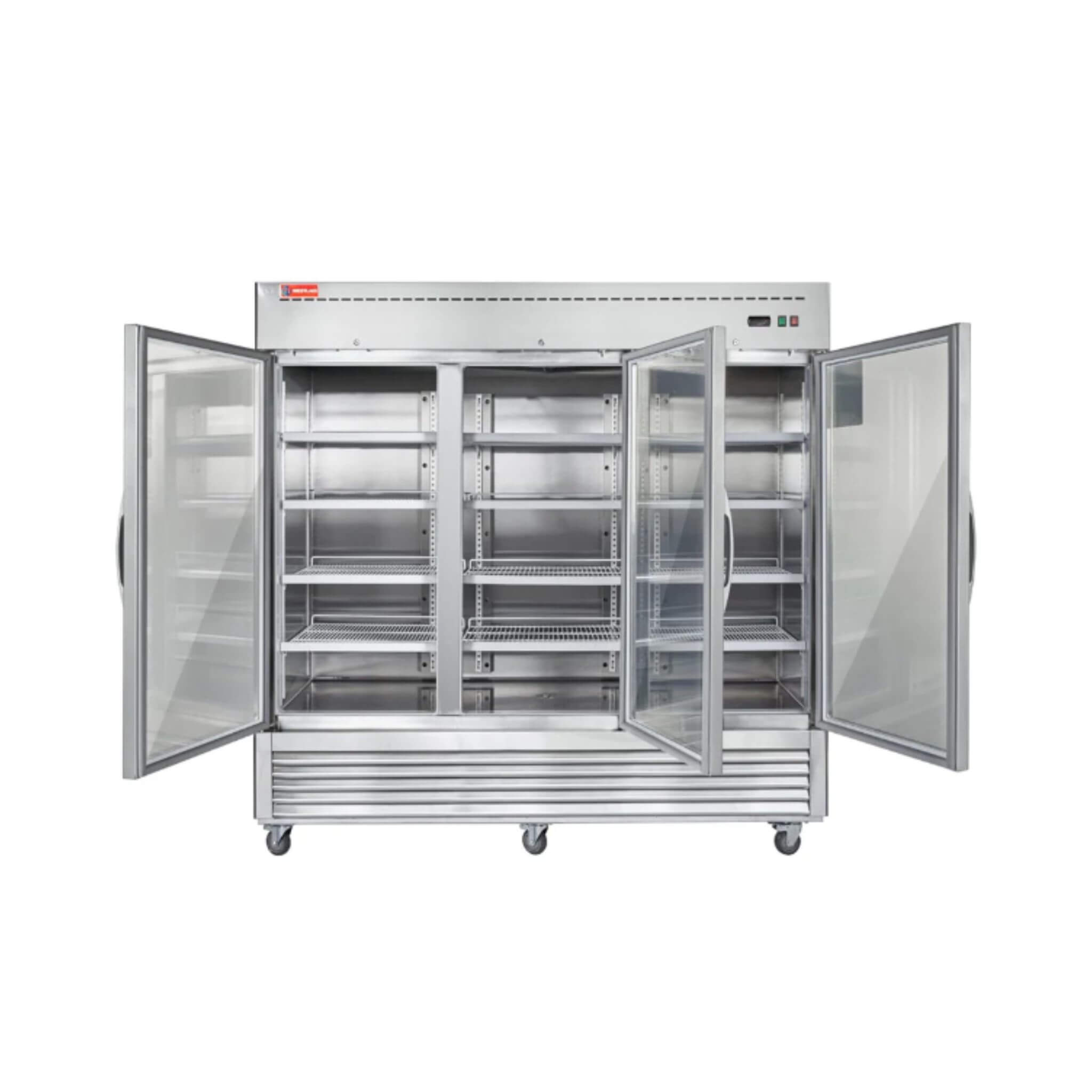 82" Commercial Stainless Steel Upright Display 3 Section Merchandiser Refrigerator (SAK15724)