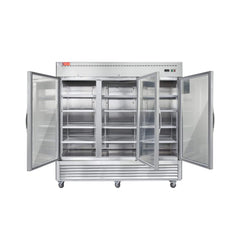 82" Commercial Stainless Steel Upright Display 3 Section Merchandiser Refrigerator (SAK15724)