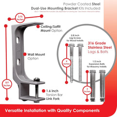Advaning Classic Series Fully Assembled Retractable Sun Shade Canopy Awning (SAK92851)