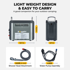 BougeRV Portable Propane Outdoor Camping Water Heater E0102-06001