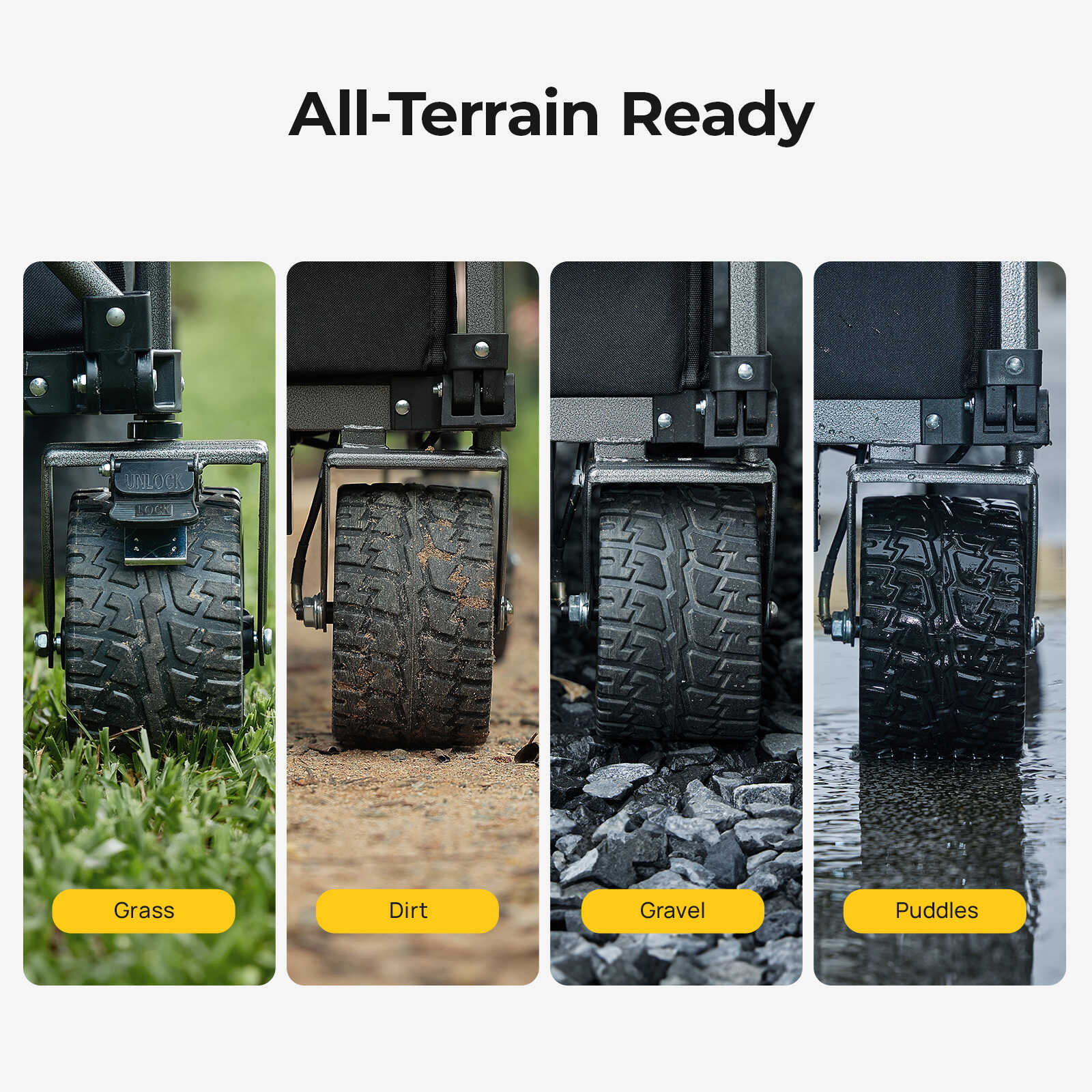 BougeRV Electric Foldable Utility Camping Wagon with Power Bank EX001-BKUS22