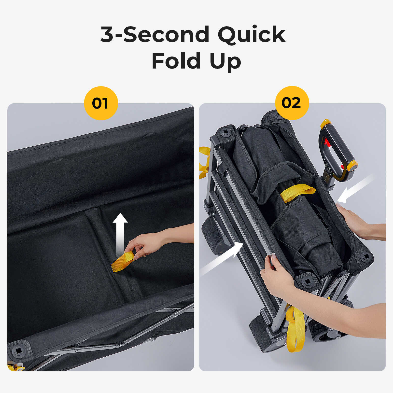 BougeRV Electric Foldable Utility Camping Wagon with Power Bank EX001-BKUS22