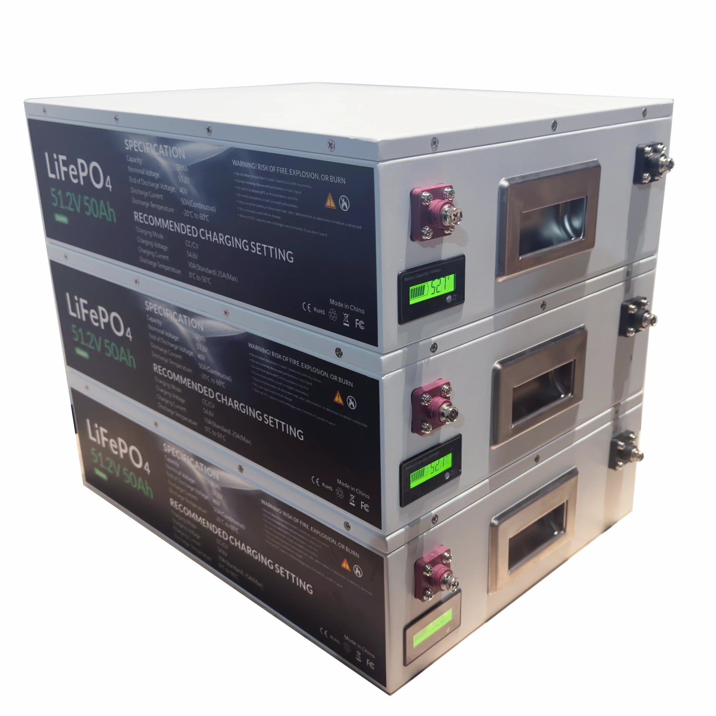 Full Battery Stackable LFP Battery (14"x13"x5", 50 Lbs)