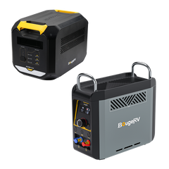 BougeRV ROVER2000 Semi-Solid Portable Power Station with Propane Camping Water Heater ISE166+E0102-06001