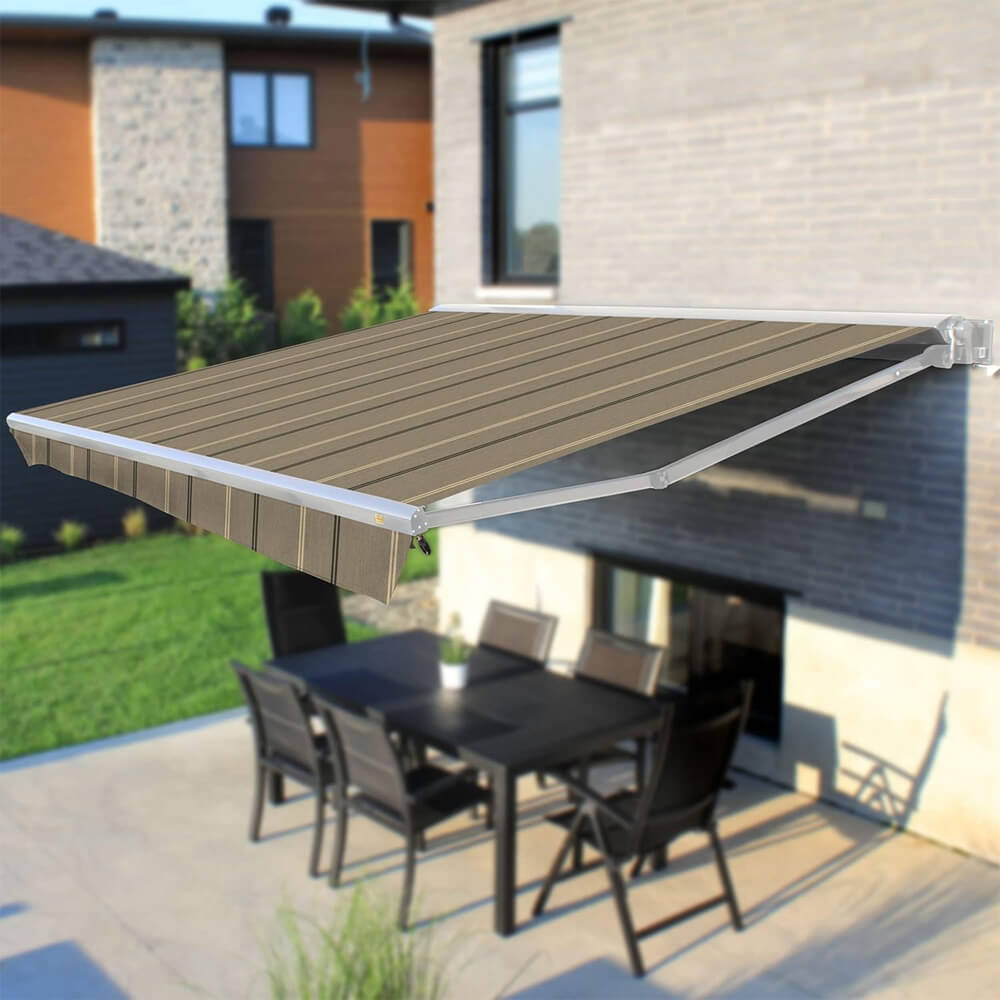 Multiple Awnings Brasilia Europa Premium Outdoor Electric Retractable Sun Shade Awning With White Frame (SAK63824)