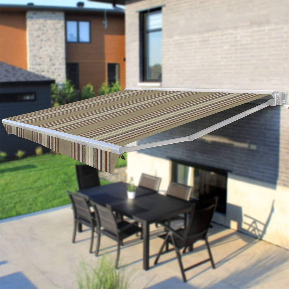 Multiple Awnings Brasilia Europa Premium Outdoor Electric Retractable Sun Shade Awning With White Frame (SAK63824)