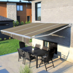Multiple Awnings Brasilia Europa Premium Outdoor Electric Retractable Sun Shade Awning With White Frame (SAK63824)