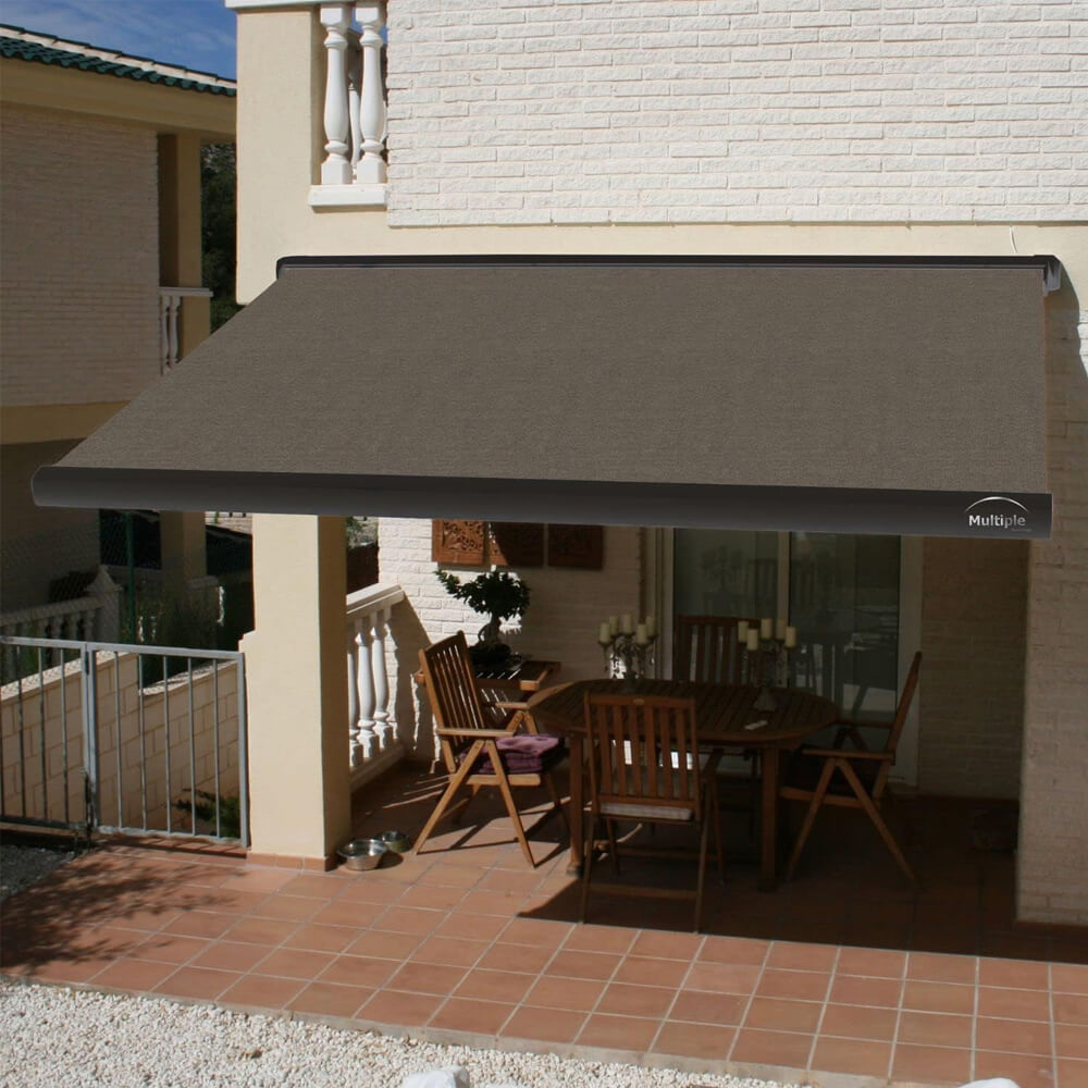 Multiple Awnings Brasilia Slim Premium Full Cassette Electric Retractable Sun Shade Awning With Black Frame (SAK42536)