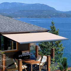 Multiple Awnings Brasilia Slim Premium Full Cassette Electric Retractable Sun Shade Awning With Black Frame (SAK42536)