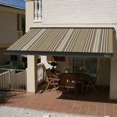 Multiple Awnings Brasilia Slim Premium Full Cassette Manual Retractable Sun Shade Awning With Black Frame (SAK91420)